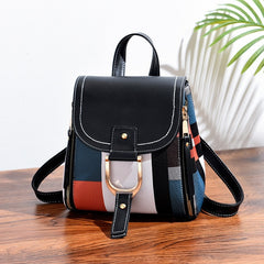 High quality women's pu leather backpack for girls teenager shoulder school bag multi-use backpack crossbody hand bag