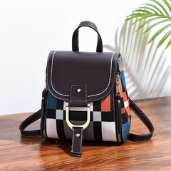 High quality women's pu leather backpack for girls teenager shoulder school bag multi-use backpack crossbody hand bag