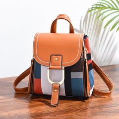 High quality women's pu leather backpack for girls teenager shoulder school bag multi-use backpack crossbody hand bag