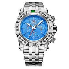 Creative Golden Men Quartz Wristwatches 3D Dial Design Full Steel Calendar Waterproof Big Watches Top Brand Luxury