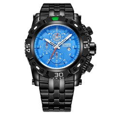 Creative Golden Men Quartz Wristwatches 3D Dial Design Full Steel Calendar Waterproof Big Watches Top Brand Luxury