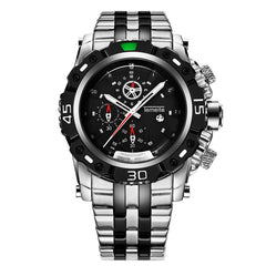 Creative Golden Men Quartz Wristwatches 3D Dial Design Full Steel Calendar Waterproof Big Watches Top Brand Luxury