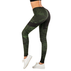 Woman Pants Sexy Legging Line Green graffiti Printing Fitness and Slim leggings