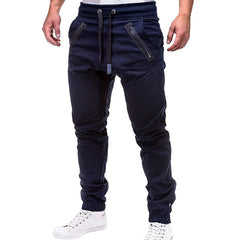 Men Casual Joggers Pants Solid Thin Cargo Sweatpants Male Multi-pocket Trousers