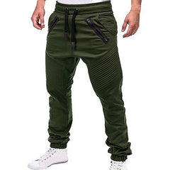 Men Casual Joggers Pants Solid Thin Cargo Sweatpants Male Multi-pocket Trousers