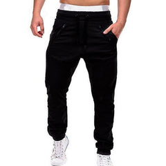 Men Casual Joggers Pants Solid Thin Cargo Sweatpants Male Multi-pocket Trousers