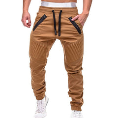 Men Casual Joggers Pants Solid Thin Cargo Sweatpants Male Multi-pocket Trousers