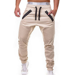 Men Casual Joggers Pants Solid Thin Cargo Sweatpants Male Multi-pocket Trousers