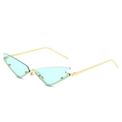 Luxury Fashion Fire Flame Sunglasses Women Rimless Wave Metal Sunglasses Shades For Vintage Women Mirror Glasses UV400