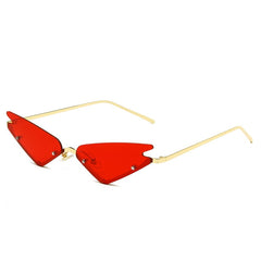 Luxury Fashion Fire Flame Sunglasses Women Rimless Wave Metal Sunglasses Shades For Vintage Women Mirror Glasses UV400