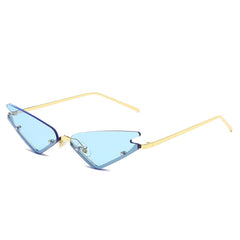 Luxury Fashion Fire Flame Sunglasses Women Rimless Wave Metal Sunglasses Shades For Vintage Women Mirror Glasses UV400