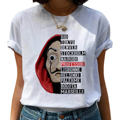 New Money Heist Harajuku T Shirts Women La Casa De Papel Hip Hop T-shirts Fashion House of Paper Tshirt Fashion Top Tees Female