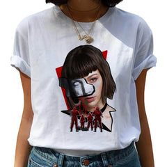 New Money Heist Harajuku T Shirts Women La Casa De Papel Hip Hop T-shirts Fashion House of Paper Tshirt Fashion Top Tees Female