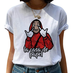 New Money Heist Harajuku T Shirts Women La Casa De Papel Hip Hop T-shirts Fashion House of Paper Tshirt Fashion Top Tees Female