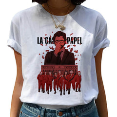 New Money Heist Harajuku T Shirts Women La Casa De Papel Hip Hop T-shirts Fashion House of Paper Tshirt Fashion Top Tees Female