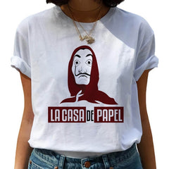 New Money Heist Harajuku T Shirts Women La Casa De Papel Hip Hop T-shirts Fashion House of Paper Tshirt Fashion Top Tees Female