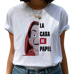 New Money Heist Harajuku T Shirts Women La Casa De Papel Hip Hop T-shirts Fashion House of Paper Tshirt Fashion Top Tees Female