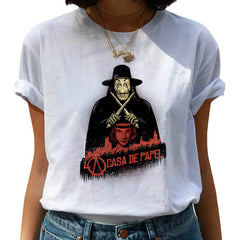 New Money Heist Harajuku T Shirts Women La Casa De Papel Hip Hop T-shirts Fashion House of Paper Tshirt Fashion Top Tees Female