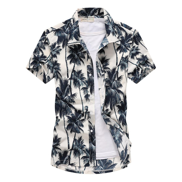 2020 Fashion Mens Short Sleeve Hawaiian Shirt Fast drying Plus Size Asian Size M-5XL Summer Casual Floral Beach Shirts For Men