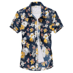 2020 Fashion Mens Short Sleeve Hawaiian Shirt Fast drying Plus Size Asian Size M-5XL Summer Casual Floral Beach Shirts For Men