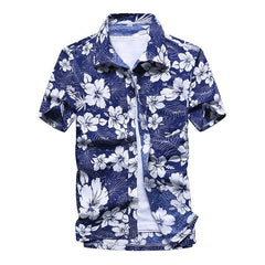 2020 Fashion Mens Short Sleeve Hawaiian Shirt Fast drying Plus Size Asian Size M-5XL Summer Casual Floral Beach Shirts For Men