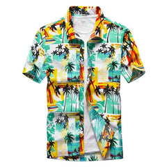 2020 Fashion Mens Short Sleeve Hawaiian Shirt Fast drying Plus Size Asian Size M-5XL Summer Casual Floral Beach Shirts For Men