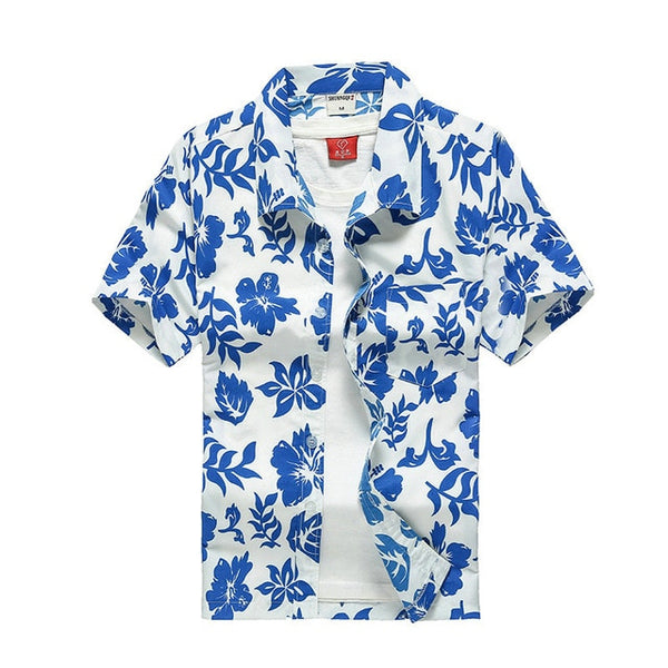 2020 Fashion Mens Short Sleeve Hawaiian Shirt Fast drying Plus Size Asian Size M-5XL Summer Casual Floral Beach Shirts For Men