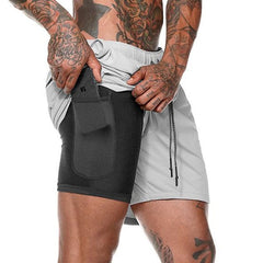 Männer 2 in 1 Laufhose Jogging Gym Fitness Training Quick Dry Strand Kurze Hosen Männlichen Sommer Sport Workout Böden kleidung