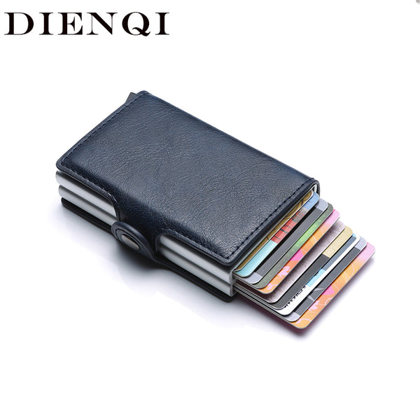 Rfid Blocking Protection Men id Credit Card Holder Leather Wallet